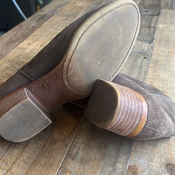 LUCKY BRAND "Benna" Brown Suede Side Zip Boots, Stacked 1.5" Heel, Sz 8 M  CUTE! - Picture 5 of 8